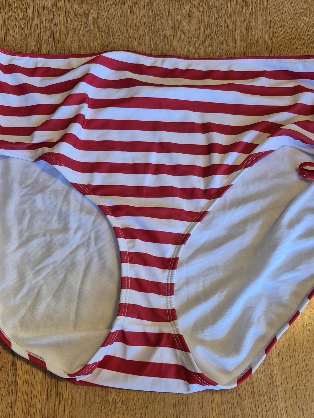 2XL Red and White Striped Bikini Bottom